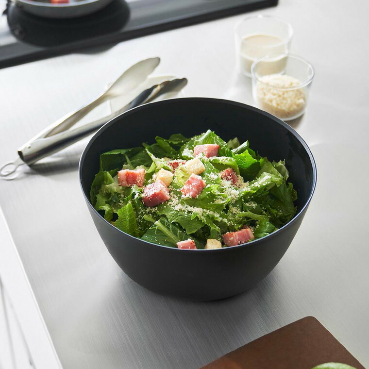 傾けて混ぜやすい調理ボウル タワー L 電子レンジ対応 山崎実業 公式 tower 1389 1390 ホワイト ブラック / 4L キッチンボウル 耐熱 耐冷 食洗機対応 電子レンジ