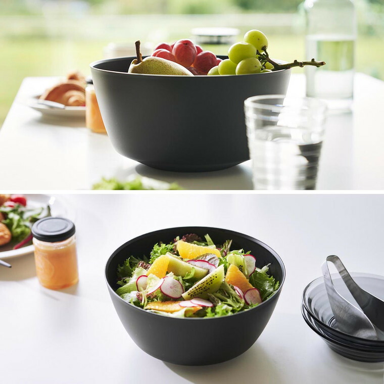 傾けて混ぜやすい調理ボウル タワー 3点セット 電子レンジ対応 山崎実業 公式 tower 1391 1392 ホワイト ブラック / 800ml 1.8L 4L キッチンボウル 送料無料