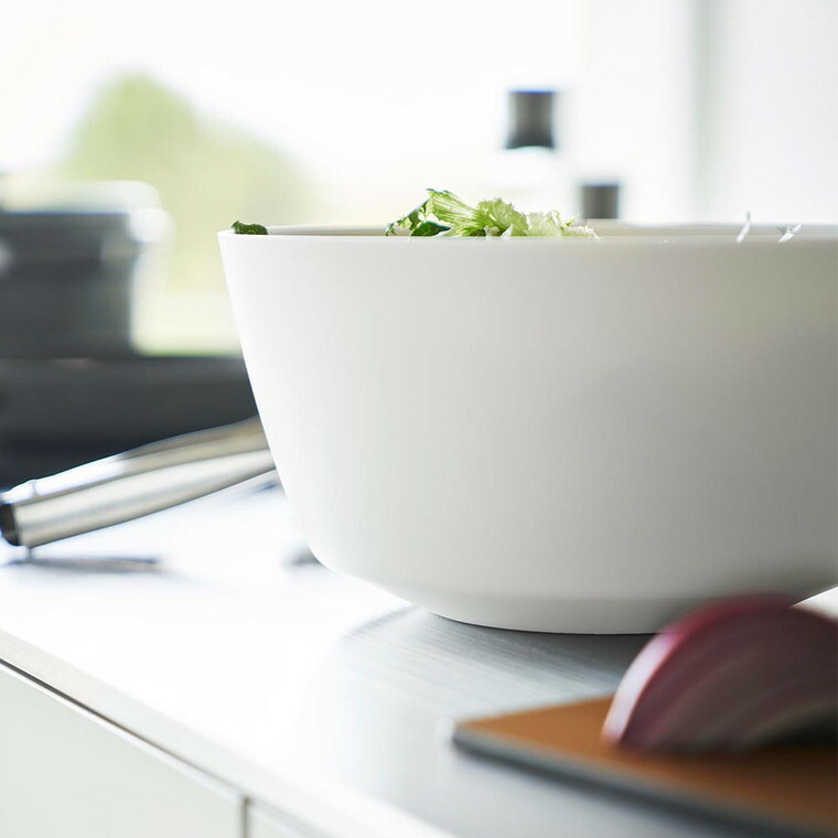 傾けて混ぜやすい調理ボウル タワー 3点セット 電子レンジ対応 山崎実業 公式 tower 1391 1392 ホワイト ブラック / 800ml 1.8L 4L キッチンボウル 送料無料