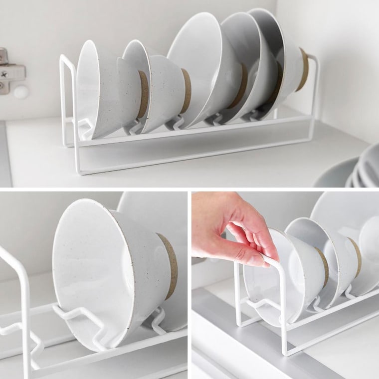 お椀&お茶碗収納ラック タワー 山崎実業 公式 tower 1397 1398 ホワイト ブラック / ディッシュラック