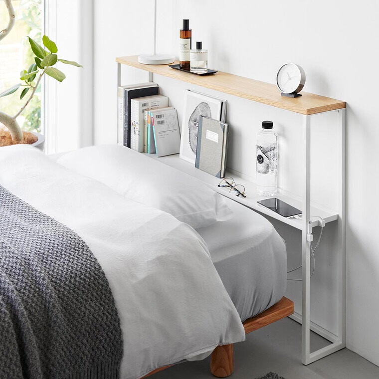 棚板が動く後付けヘッドボード タワー 山崎実業 公式 tower 1682 1683 ホワイト ブラック / 幅100 スチールラック 送料無料