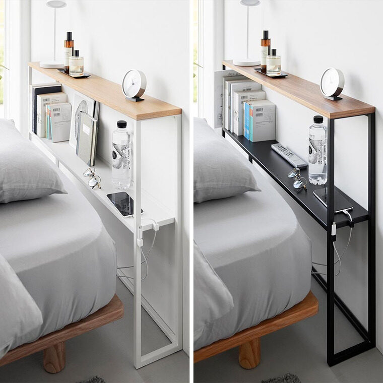 棚板が動く後付けヘッドボード タワー 山崎実業 公式 tower 1682 1683 ホワイト ブラック / 幅100 スチールラック 送料無料