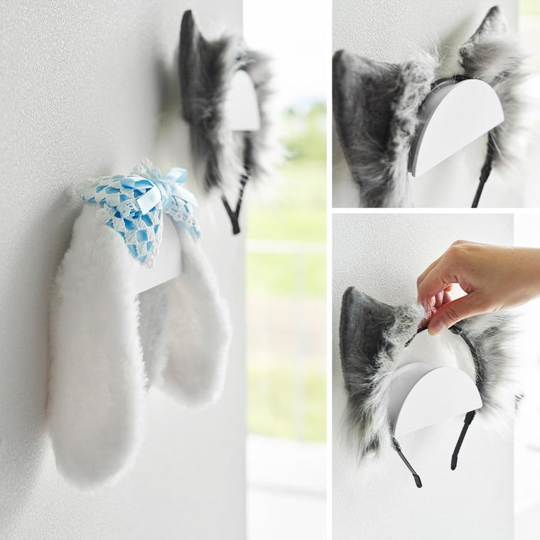 ウォールカチューシャ&帽子ホルダー タワー 2個組 石こうボード壁対応 山崎実業 公式 tower 1889 1890 ホワイト ブラック / ヘッドホン ヘッドセット