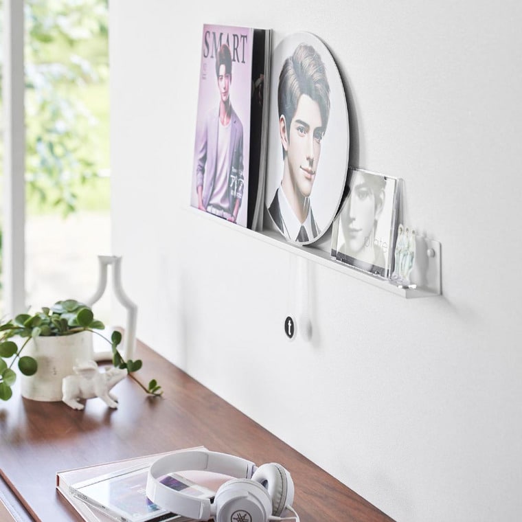 ウォール推し活ラック タワー 石こうボード壁対応 山崎実業 公式 tower 3744 3745 ホワイト ブラック