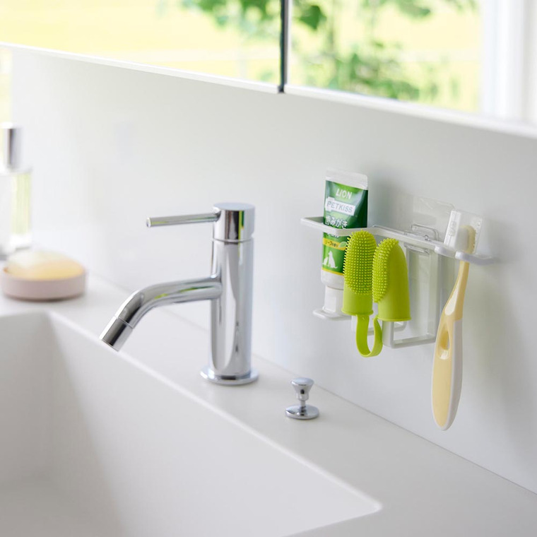 フィルムフックペット用歯磨きセットホルダー タワー 山崎実業 公式 tower 5308 5309 ホワイト ブラック