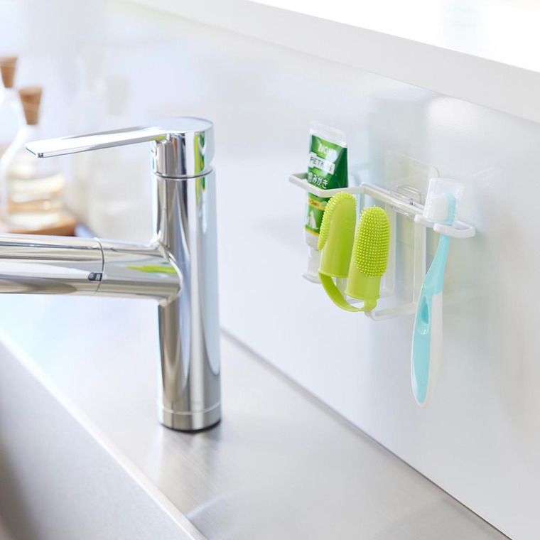 フィルムフックペット用歯磨きセットホルダー タワー 山崎実業 公式 tower 5308 5309 ホワイト ブラック