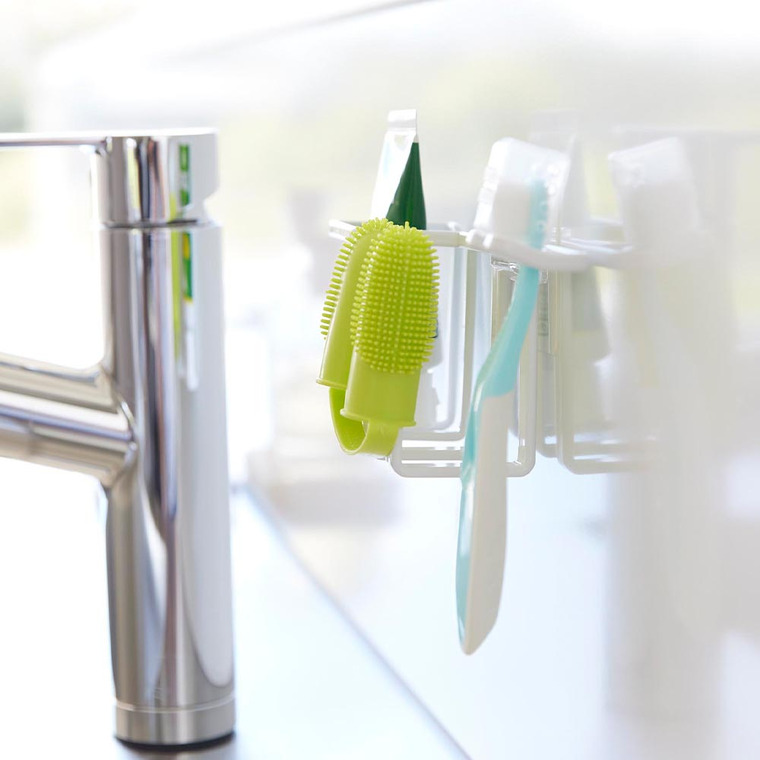 フィルムフックペット用歯磨きセットホルダー タワー 山崎実業 公式 tower 5308 5309 ホワイト ブラック