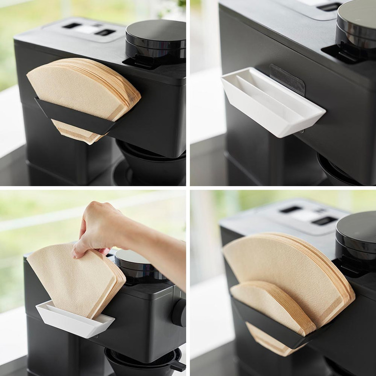 フィルムフックコーヒーペーパーフィルターストッカー タワー 山崎実業 公式 tower 8244 8245 ホワイト ブラック / 紙フィルター 90枚 収納