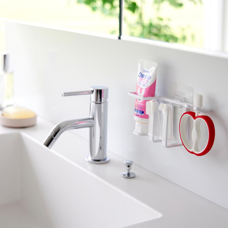 フィルムフックベビー用歯磨きセットホルダー タワー 山崎実業 公式 tower ホワイト ブラック 8472 8473