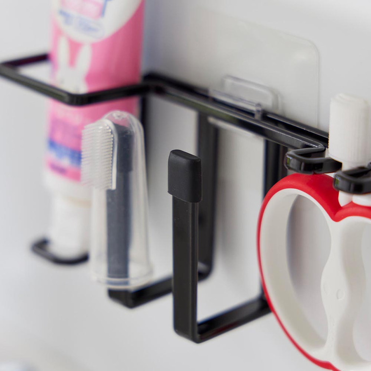 フィルムフックベビー用歯磨きセットホルダー タワー 山崎実業 公式 tower ホワイト ブラック 8472 8473