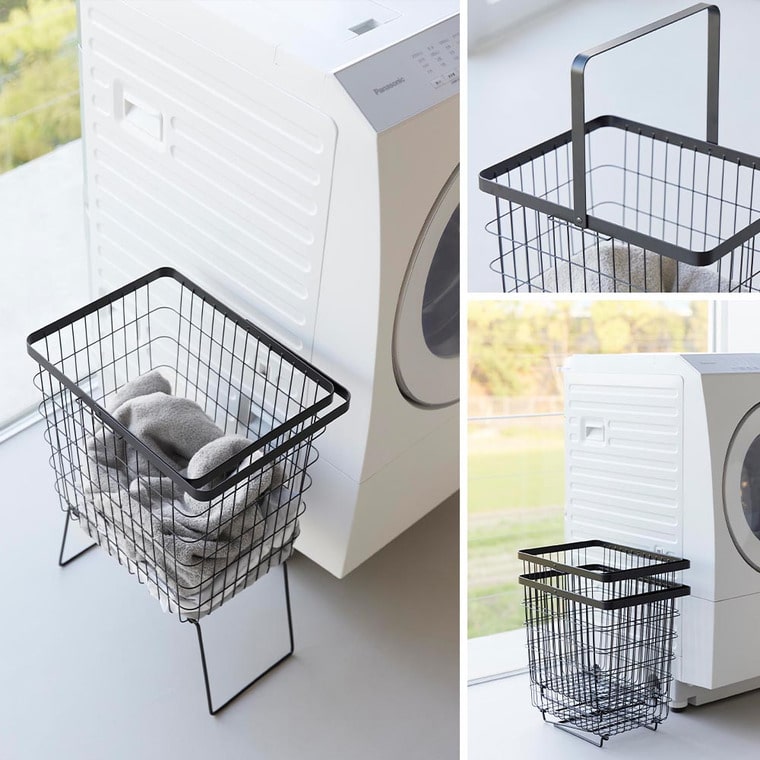 折り畳み脚付きランドリーバスケット タワー 山崎実業 公式 tower 1462 1463 ホワイト ブラック 送料無料