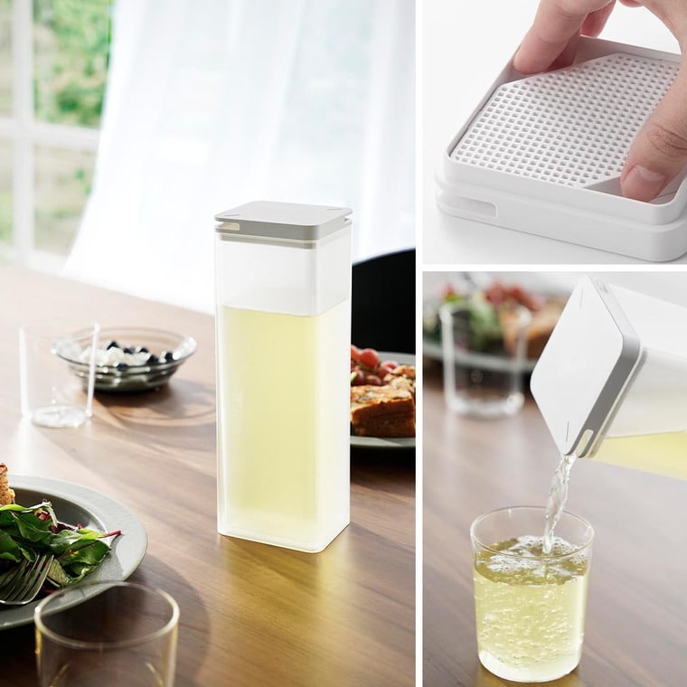 水はね防止フィルター付き両方から注げる冷水筒 タワー 山崎実業 公式 tower 10237 10238 ホワイト ブラック / 1.2L ピッチャー