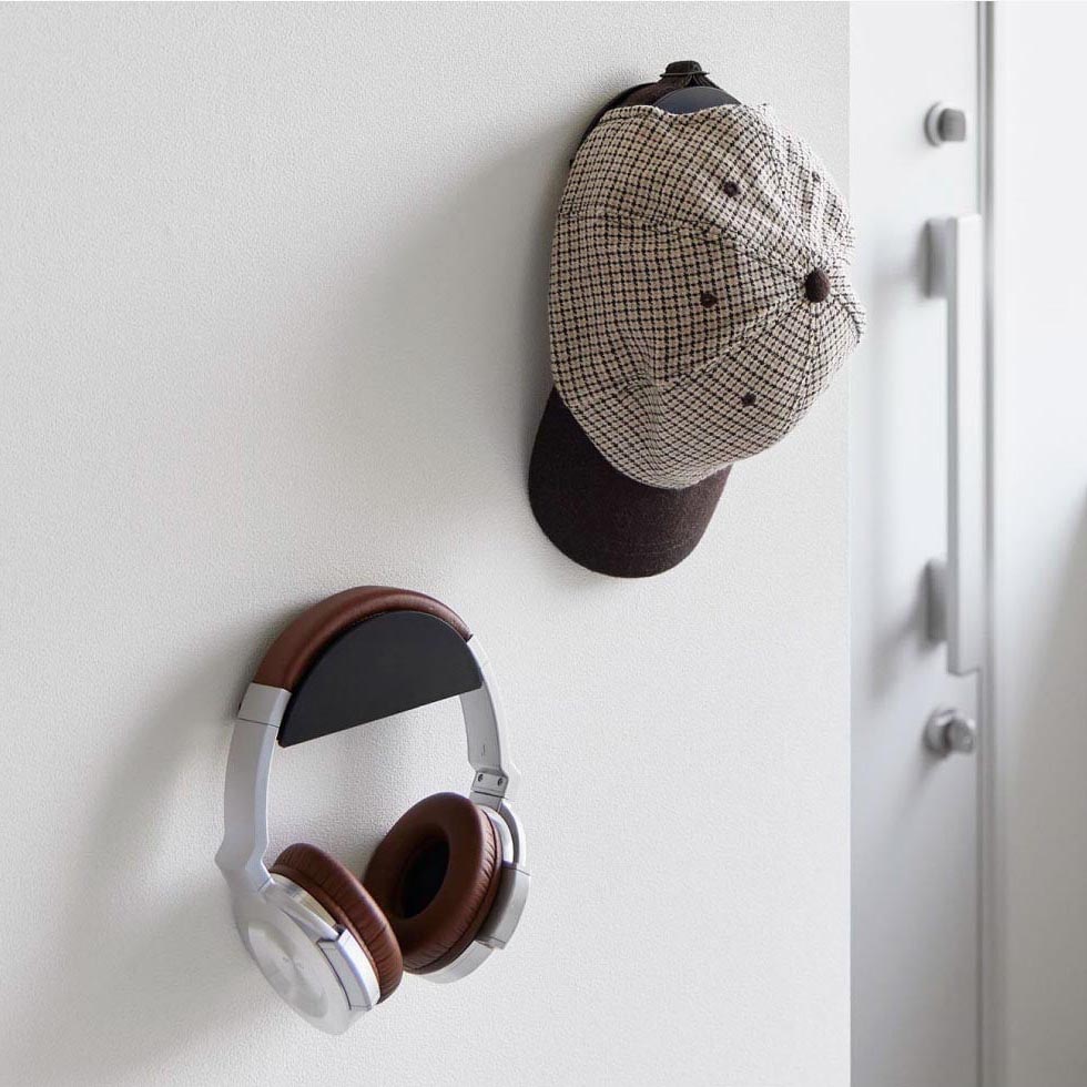 ウォールカチューシャ&帽子ホルダー タワー 2個組 石こうボード壁対応 山崎実業 公式 tower 1889 1890 ホワイト ブラック / ヘッドホン ヘッドセット