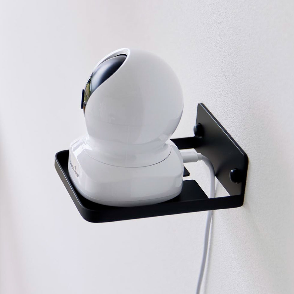 [ ウォール見守りカメララック スマート 石こうボード壁対応 ] 山崎実業 smart 4088 4089 ホワイト ブラック / 見守りカメラ ラック ペットカメラ ベビーカメラ ベビーモニター 室内 防犯カメラ 置き型 固定 ケーブル