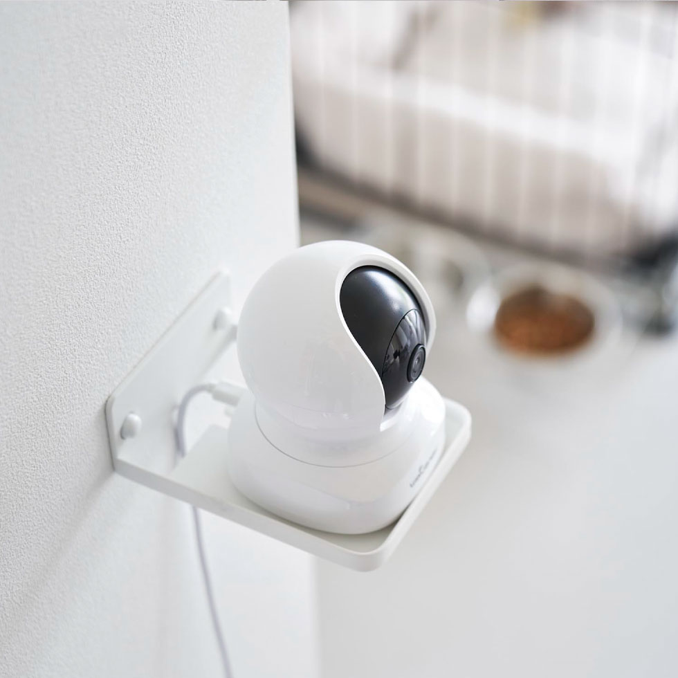 [ ウォール見守りカメララック スマート 石こうボード壁対応 ] 山崎実業 smart 4088 4089 ホワイト ブラック / 見守りカメラ ラック ペットカメラ ベビーカメラ ベビーモニター 室内 防犯カメラ 置き型 固定 ケーブル