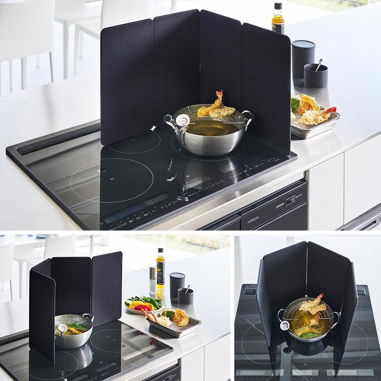 マグネットレンジガード タワー 4枚パネル 山崎実業 tower 1456 1457 ホワイト ブラック / IHクッキングヒーター専用 送料無料