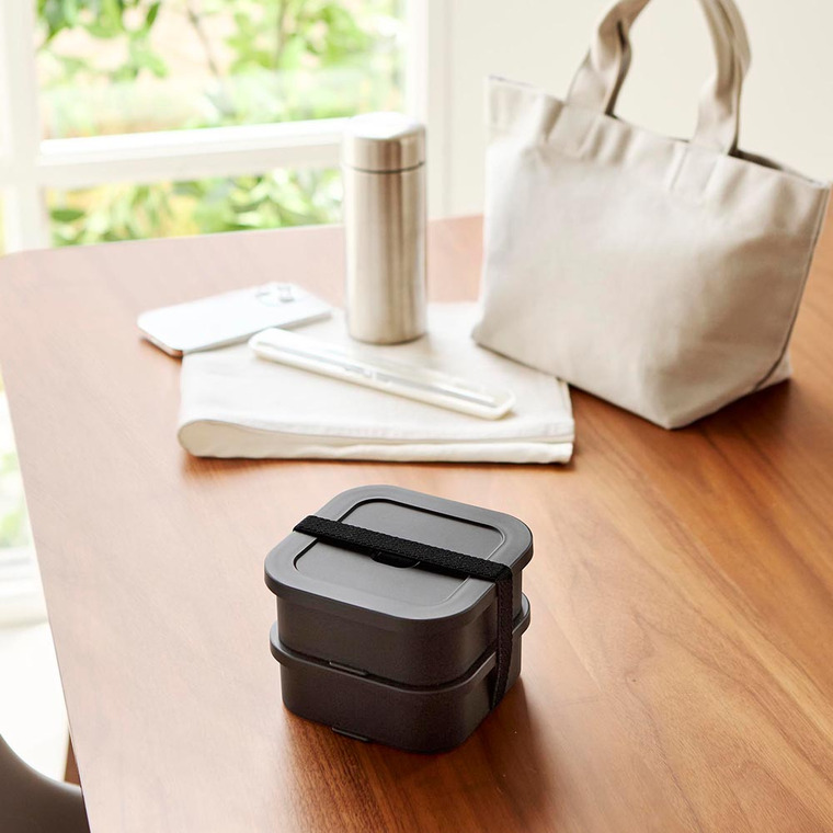 冷凍ごはん容器&バルブ付き密閉ランチボックスセット タワー 山崎実業 公式 tower 1365 1366 ホワイト ブラック / 弁当箱 2段 電子レンジ 冷凍庫 食洗機 OK ザル付き