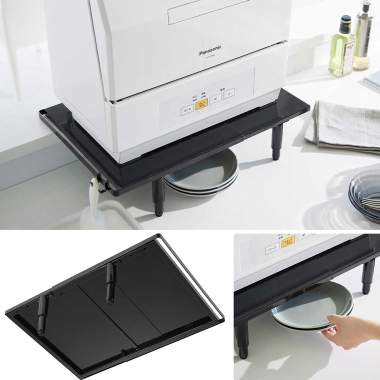 カウンターに載せられる伸縮食洗機ラック タワー ロータイプ 山崎実業 公式 tower 5303 5304 ホワイト ブラック 送料無料