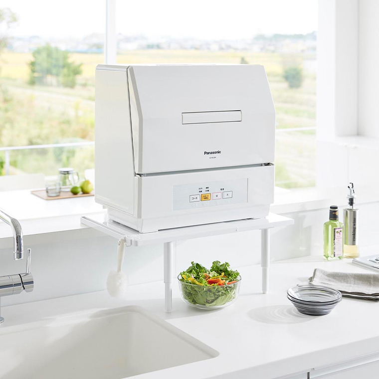 カウンターに載せられる伸縮食洗機ラック タワー ハイタイプ 山崎実業 公式 tower 5305 5306 ホワイト ブラック 送料無料