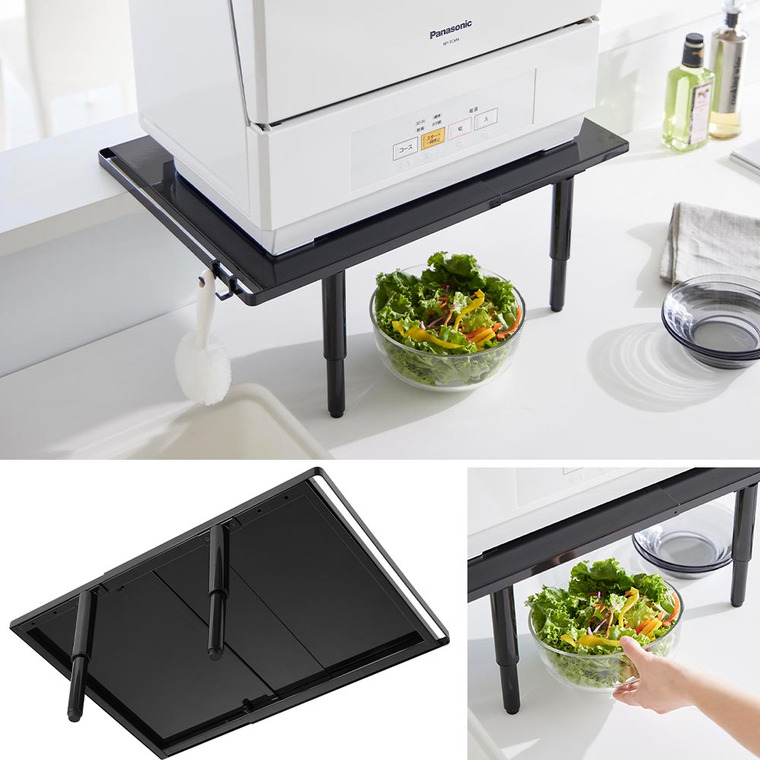 カウンターに載せられる伸縮食洗機ラック タワー ハイタイプ 山崎実業 公式 tower 5305 5306 ホワイト ブラック 送料無料