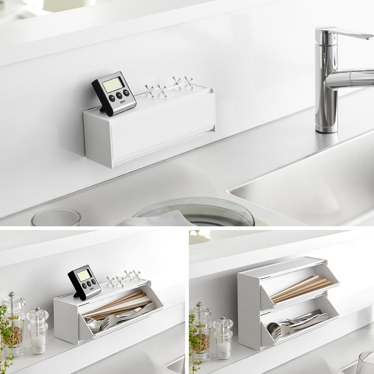 マグネットカトラリーケース タワー 山崎実業 公式 tower 8462 8463 ホワイト ブラック 送料無料