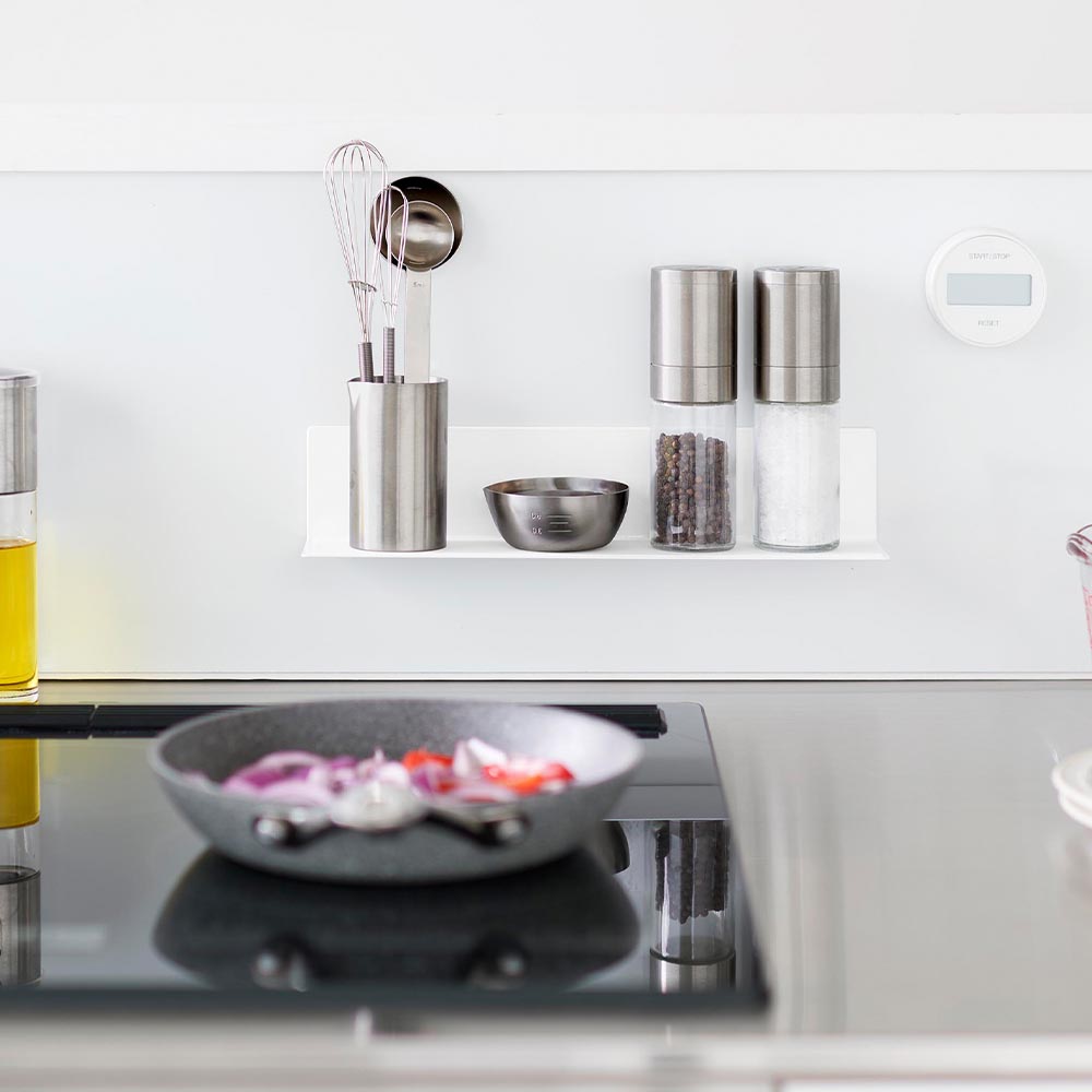 [ マグネットキッチン棚 タワー S ] 山崎実業 tower 10011 10012 ホワイト ブラック / キッチン マグネットラック 幅30cm 調味料ラック スパイスラック キッチンラック マグネット 壁 棚 キッチンツール 浮かせる収納