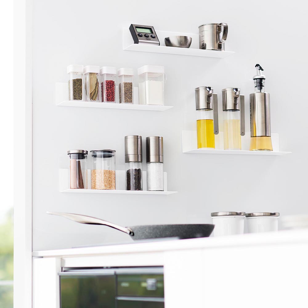 [ マグネットキッチン棚 タワー S ] 山崎実業 tower 10011 10012 ホワイト ブラック / キッチン マグネットラック 幅30cm 調味料ラック スパイスラック キッチンラック マグネット 壁 棚 キッチンツール 浮かせる収納