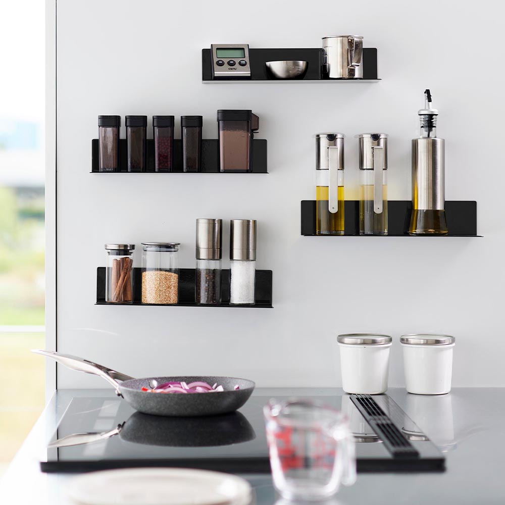 [ マグネットキッチン棚 タワー S ] 山崎実業 tower 10011 10012 ホワイト ブラック / キッチン マグネットラック 幅30cm 調味料ラック スパイスラック キッチンラック マグネット 壁 棚 キッチンツール 浮かせる収納