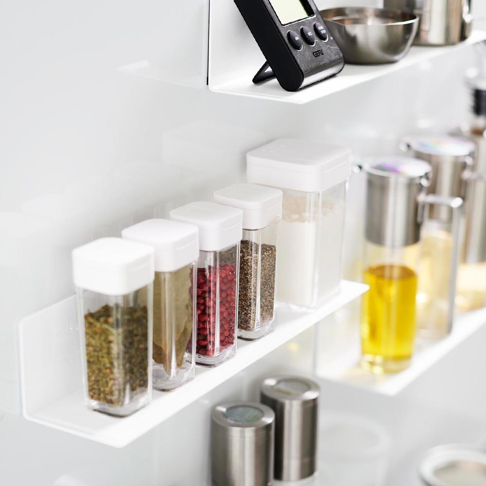 [ マグネットキッチン棚 タワー S ] 山崎実業 tower 10011 10012 ホワイト ブラック / キッチン マグネットラック 幅30cm 調味料ラック スパイスラック キッチンラック マグネット 壁 棚 キッチンツール 浮かせる収納