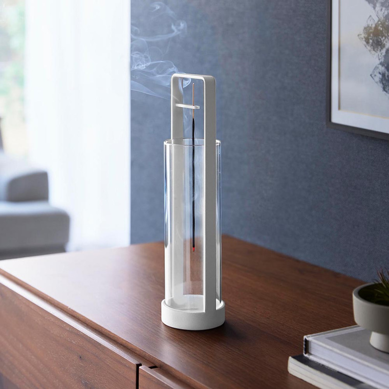 お香スタンド タワー 灰飛び防止カバー付き 山崎実業 公式 tower 10013 10014 ホワイト ブラック 送料無料