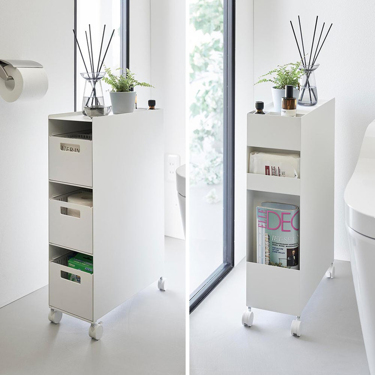 収納バスケットワゴン タワー 3段 山崎実業 公式 tower 10015 10016 ホワイト ブラック 送料無料