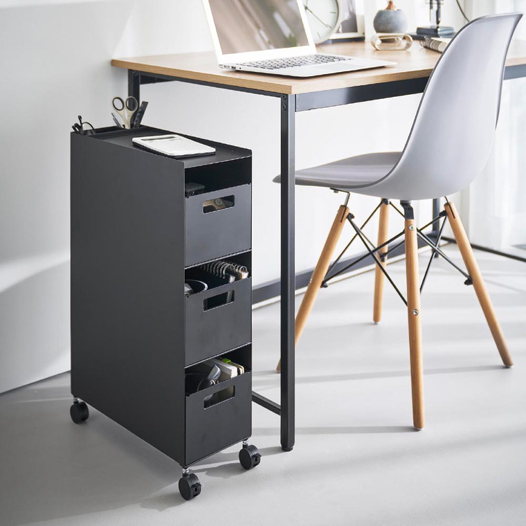 収納バスケットワゴン タワー 3段 山崎実業 公式 tower 10015 10016 ホワイト ブラック 送料無料