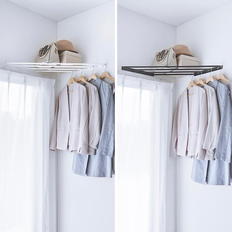 コーナーハンガーラック タワー 石こうボード壁対応 山崎実業 公式 tower 10017 10018 ホワイト ブラック 送料無料