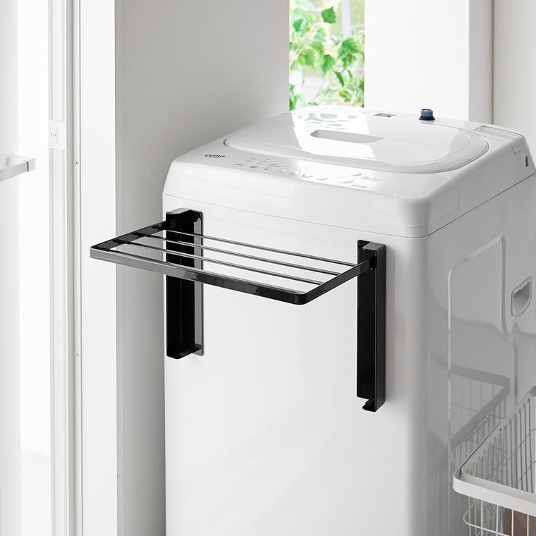使いやすい高さに開くマグネット洗濯機横折り畳み棚 タワー 山崎実業 公式 tower 10019 10020 ホワイト ブラック 送料無料