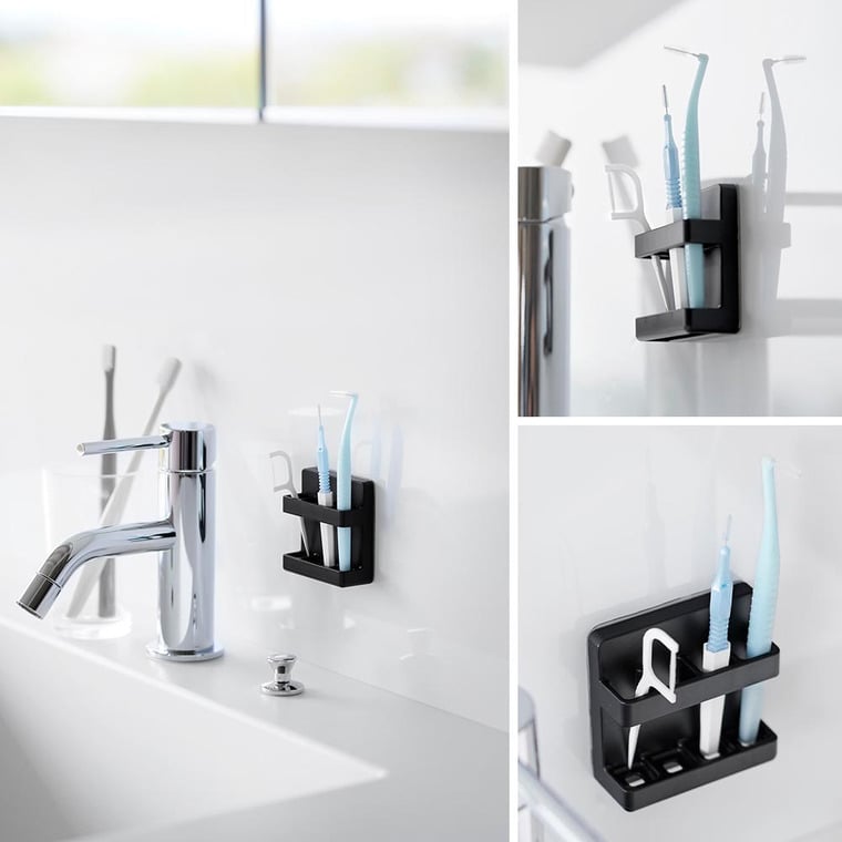 フィルムフック歯間ブラシホルダー タワー 山崎実業 tower 10021 10022 ホワイト ブラック