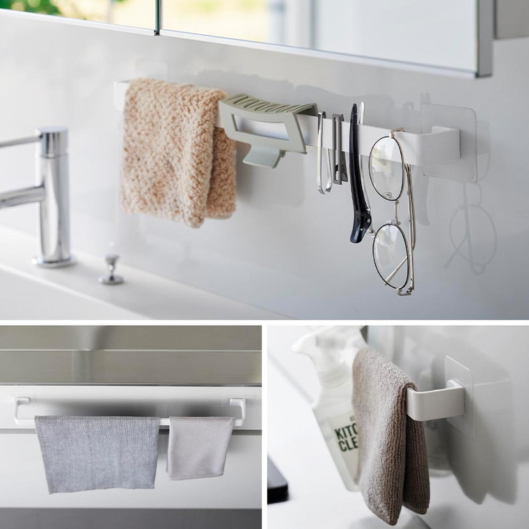 フィルムシートタオルハンガー タワー W43 山崎実業 公式 tower 10023 10024 ホワイト ブラック / 43cm タオル掛け