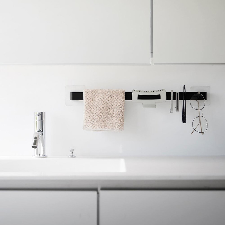 フィルムシートタオルハンガー タワー W43 山崎実業 公式 tower 10023 10024 ホワイト ブラック / 43cm タオル掛け