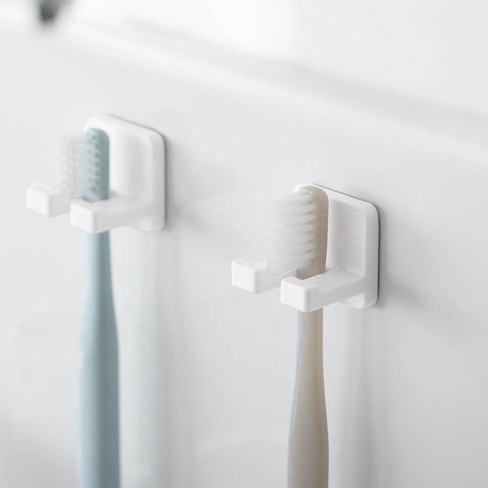 フィルムフック歯ブラシホルダー タワー シングル 2個組 山崎実業 tower 10033 10034 ホワイト ブラック