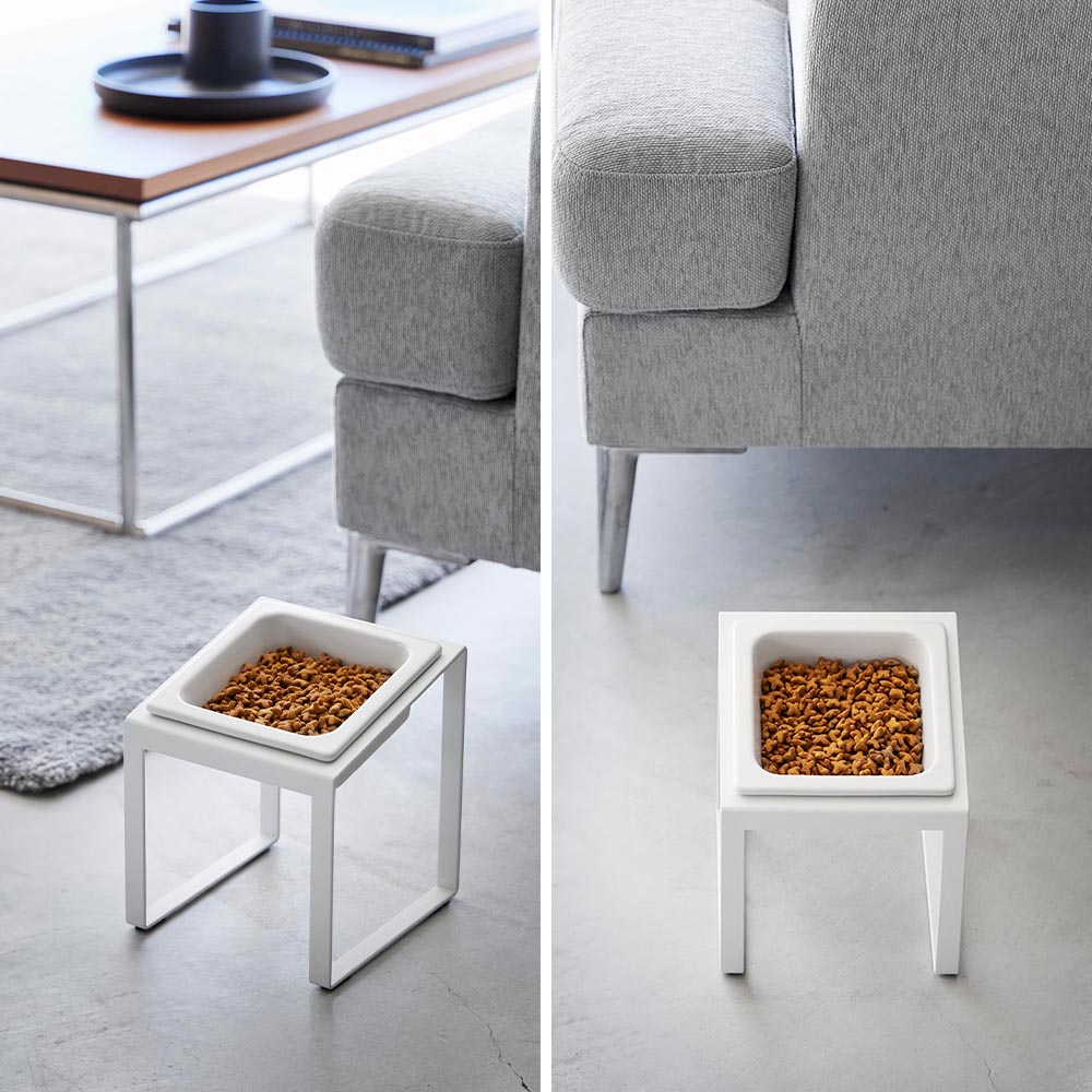 ペットフードボウルスタンド タワー 斜めハイタイプ 山崎実業 tower 10035 10036 ホワイト ブラック 送料無料