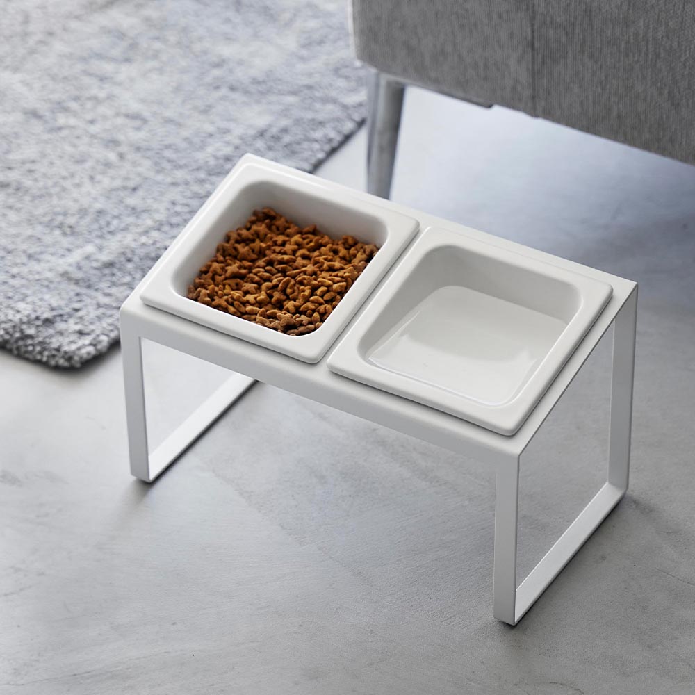 ペットフードボウルスタンドセット タワー 斜めハイタイプ 山崎実業 tower 10037 10038 ホワイト ブラック 送料無料