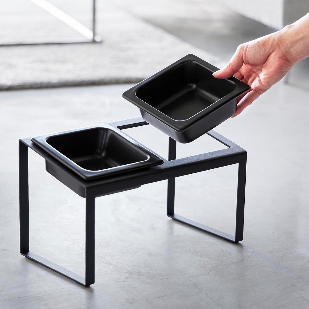 ペットフードボウルスタンドセット タワー 斜めハイタイプ 山崎実業 tower 10037 10038 ホワイト ブラック 送料無料