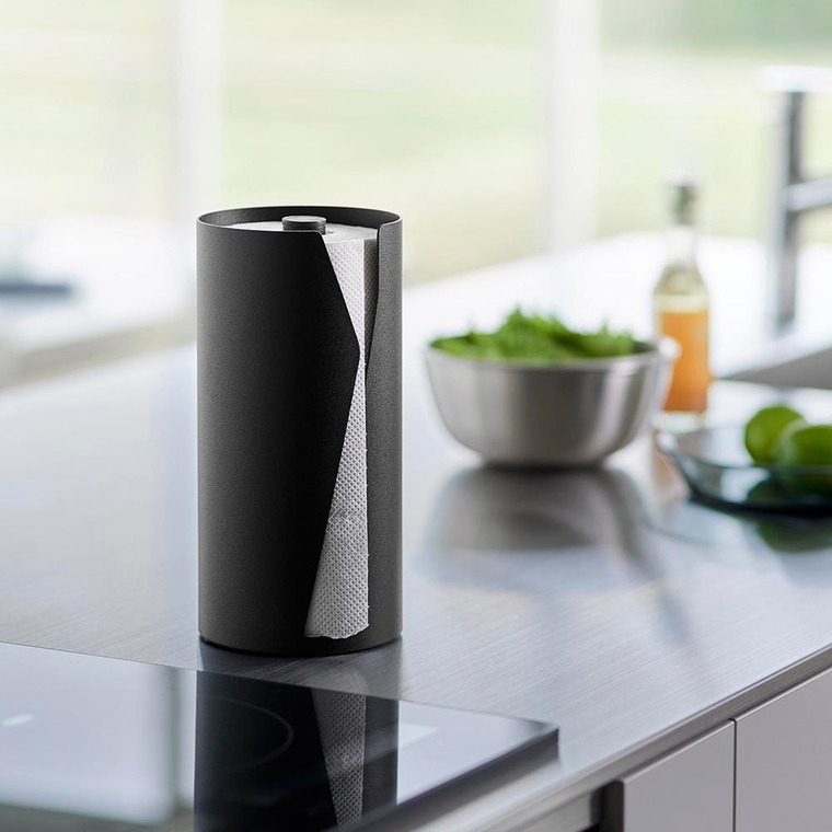 片手でカット隠せるキッチンペーパーホルダー タワー 縦タイプ 山崎実業 tower 10039 10040 ホワイト ブラック 送料無料