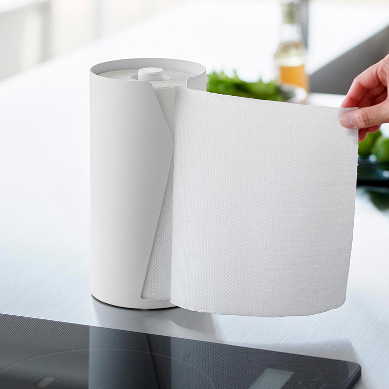 片手でカット隠せるキッチンペーパーホルダー タワー 縦タイプ 山崎実業 tower 10039 10040 ホワイト ブラック 送料無料