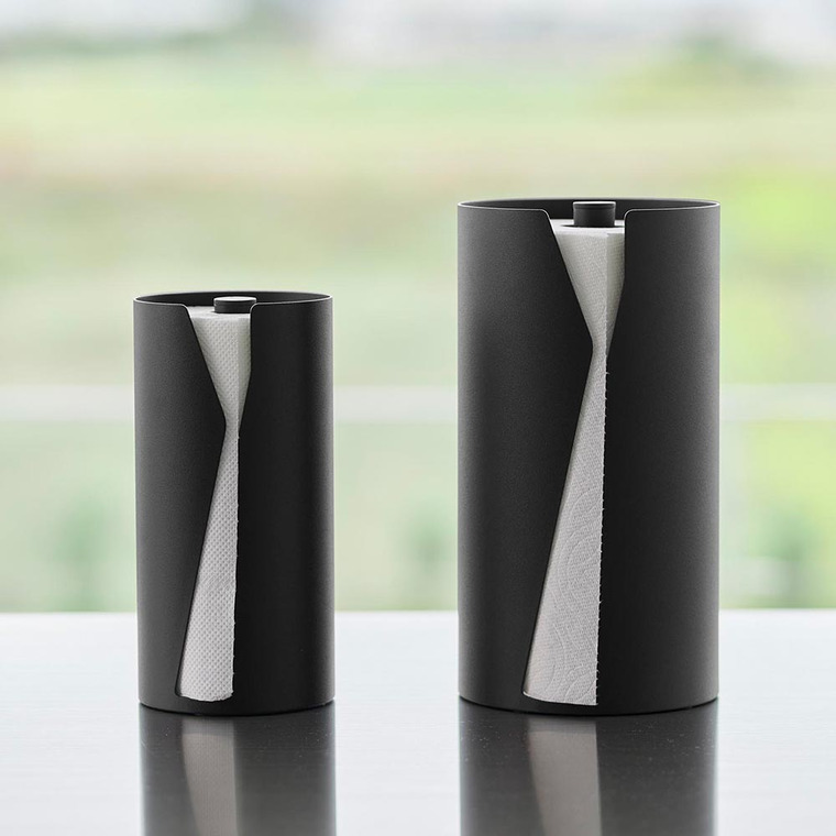 片手でカット隠せるキッチンペーパーホルダー タワー 縦タイプ 山崎実業 tower 10039 10040 ホワイト ブラック 送料無料