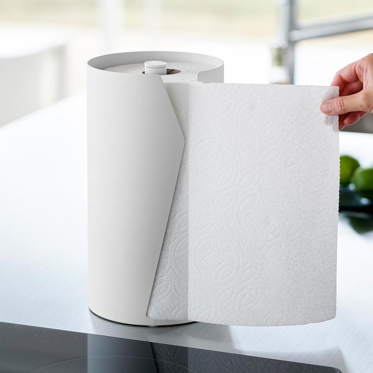 片手でカット隠せるキッチンペーパーホルダー タワー 縦タイプ L 山崎実業 tower 10041 10042 ホワイト ブラック 送料無料