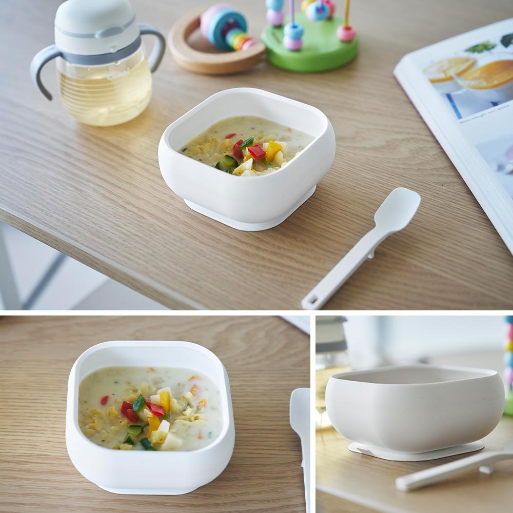 吸盤付きシリコーンベビーフードボウル タワー 山崎実業 公式 tower 10047 10048 ホワイト ブラック / 食洗機 電子レンジ 冷凍 対応