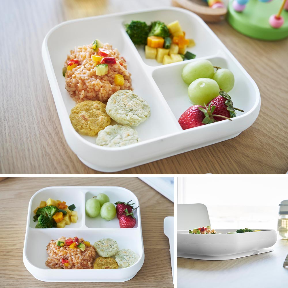 吸盤付きシリコーンベビーフードトレー タワー 山崎実業 公式 tower 10049 10050 ホワイト ブラック / 食洗機 電子レンジ 冷凍 対応 送料無料