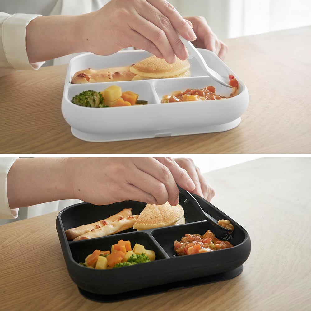 吸盤付きシリコーンベビーフードトレー タワー 山崎実業 公式 tower 10049 10050 ホワイト ブラック / 食洗機 電子レンジ 冷凍 対応 送料無料