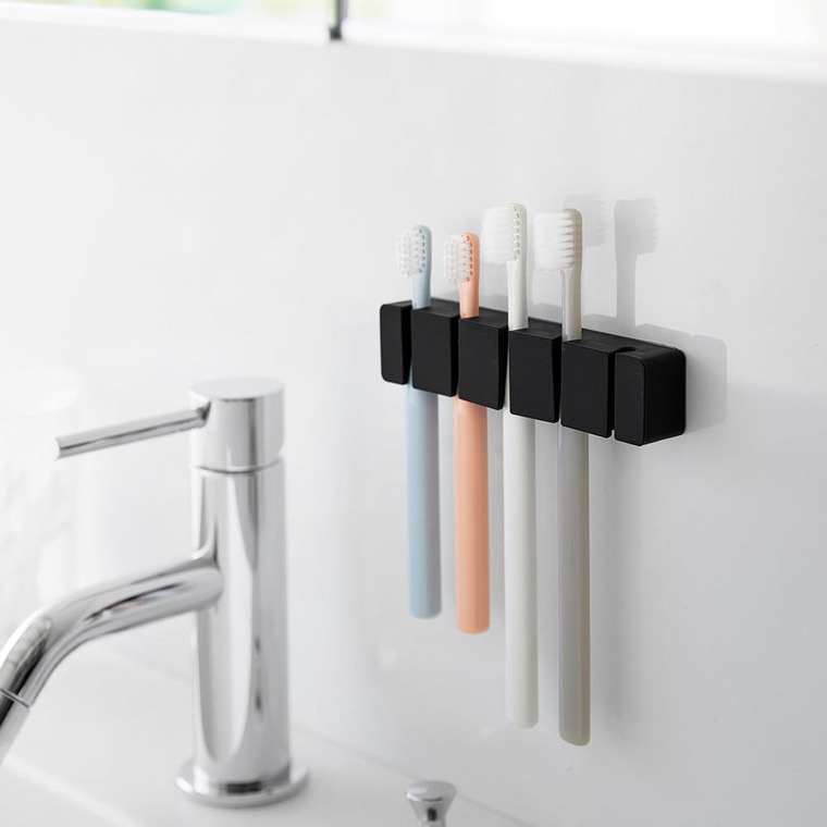 フィルムフックシリコーン歯ブラシホルダー タワー 5連 山崎実業 tower 10052 10053 ホワイト ブラック