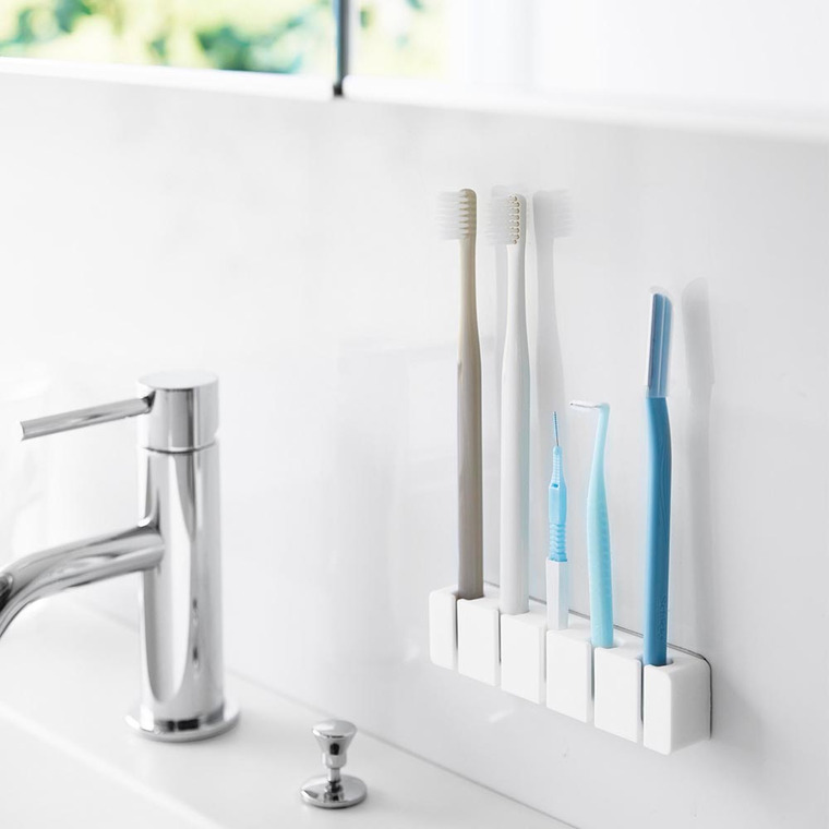 フィルムフックシリコーン歯ブラシホルダー タワー 5連 山崎実業 tower 10052 10053 ホワイト ブラック